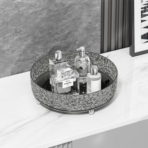 360 Rotating Makeup Organizer, Cosmetics Lazy Susan Spinning Skincare Storage for Vanity, Turntable Perfume Trays for Dresser Bathroom Countertop and Kitchen (Gray)