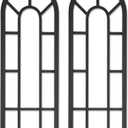 HPC DECOR Rustic Window Frame Wall Decor Set of 2 - Vintage Country Hanging Decor,Modern Farmhouse Window Wall Decor-Arch for Home,Bedroom,Living Room,Kitchen Decoration Black.