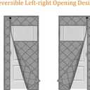 Thermal Door Curtain Fits Doors Size 74"x80"Curtain Size 77"x82", Magnetic Insulated Curtain Side Open, Visible Panels,Keep Warm in Winter Cool in Summer,Diamond Pattern,Gray