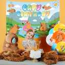 Capybara Birthday Party Backdrop Balloons - Including 1 Pcs Capy Birthday Backdrop(59x39.3 inch), 16 Pcs Colorful Balloons Decorations for Capybara Theme Animals Party Supplies Decor
