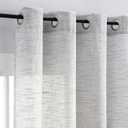 Treatmentex Grey Semi Sheer Curtains Bedroom Living Room 63inch Faux Linen Curtain Panels Light Filtering Burlap Look Window Drapes for Farmhouse Dcor Grommet Top 52" W 2 Panels