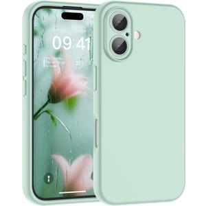 2 x SUPFINE Designed for iPhone 16 Plus Case,Premium Liquid Silicone with [Soft Anti-Scratch Microfiber Lining][Upgraded Camera Protection] Slim Shockproof Phone Case for Men Women Girls,Aquamarine