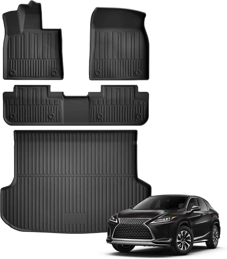 Floor Mats & Trunk Liner for Lexus RX RX350/RX450h 2016-2022 (Not for RXL) - Custom Fit TPE All Weather Car Accessories