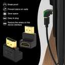VCELINK 8K HDMI 2.1 Right Angle Adapter, 4 Pack Combo 2 Pcs 90 and 270 Degree & 2 Pcs Vertical Flat Left and Right Male to Female Cable Adapter with 8K@60Hz, HDR, eARC for HDTV Switch Laptop PS5 Xbox