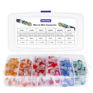 Wire Connectors Assortment Kit,SINCODA 220 PCS Waterproof Telephone Line Connector, Data Phone Wire Butt Splice Ports K1/K2/K3/K4/K5 Crimp Terminal Connectors Assortment Kit