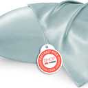 Bedsure Satin Pillowcase 2 Pack Similar to Silk Pillow Cases Standard Size, Pillow Case for Sleeping Women with Envelope Closure, Gifts for Women Men, Light Turquoise, 20x26 Inches, 2pcs