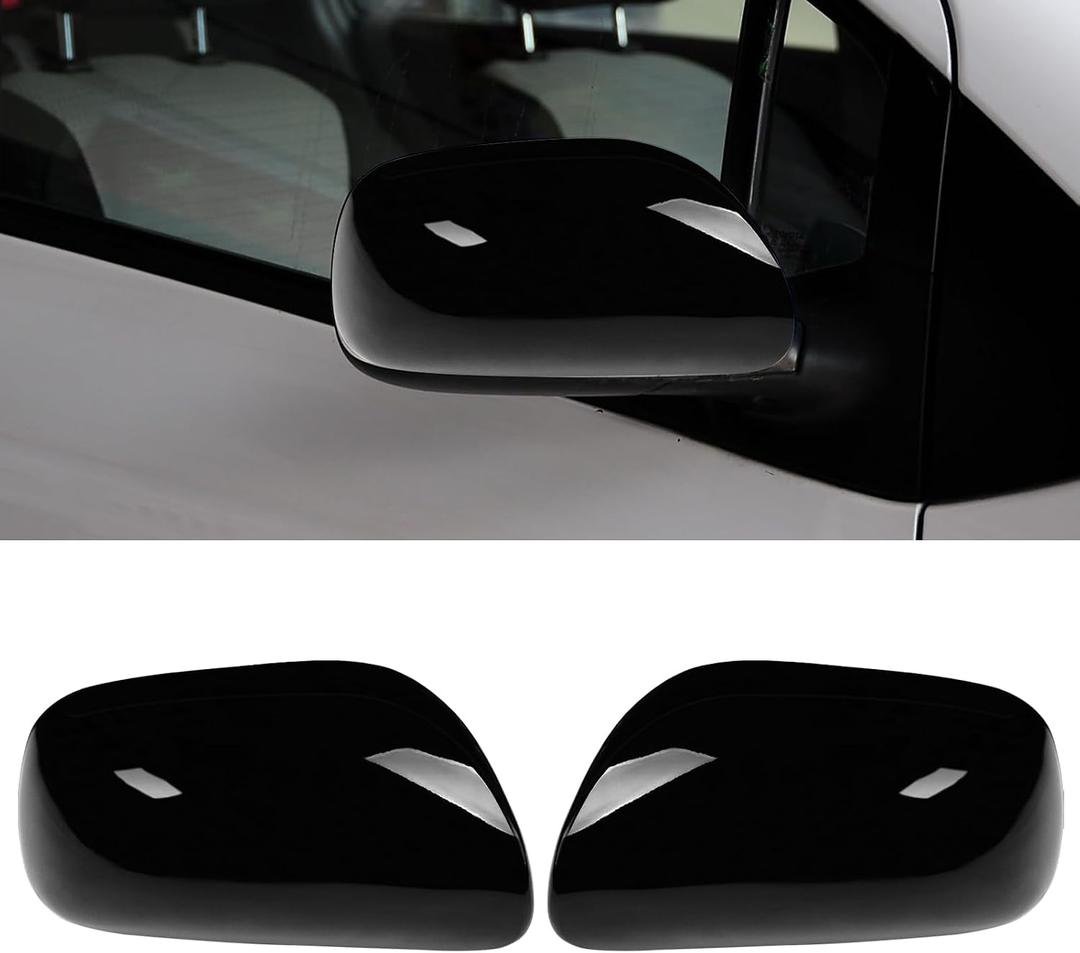 2PCS Compatible with Toyota Yaris Side Mirror Cover 2006 2007 2008 2009 2010 2011, Driver and Passenger for Toyota Yaris Rearview Mirror Caps Clip-on Replacement - Glossy Black