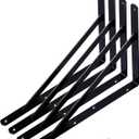 4-Pack 18 Inch Heavy Duty Shelf Brackets, Thicken Wall Bracket for Garage Floating Storage Shelves, Black Powder-Coated Steel