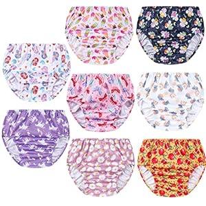 SMULPOOTI 8 Packs Reusable Plastic Training Underwear for Girls and Waterproof Diaper Cover for Rubber Pants Girls 2T