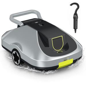C1 Robotic Pool Cleaner, Cordless Pool Vacuum for Above Ground & Inground Pools, 200mins Runtime Automatic Pool Vacuum Robot for Leaves & Dirt, Powerful Suction up to 2500 sq.ft, Self Parking (Carrot)