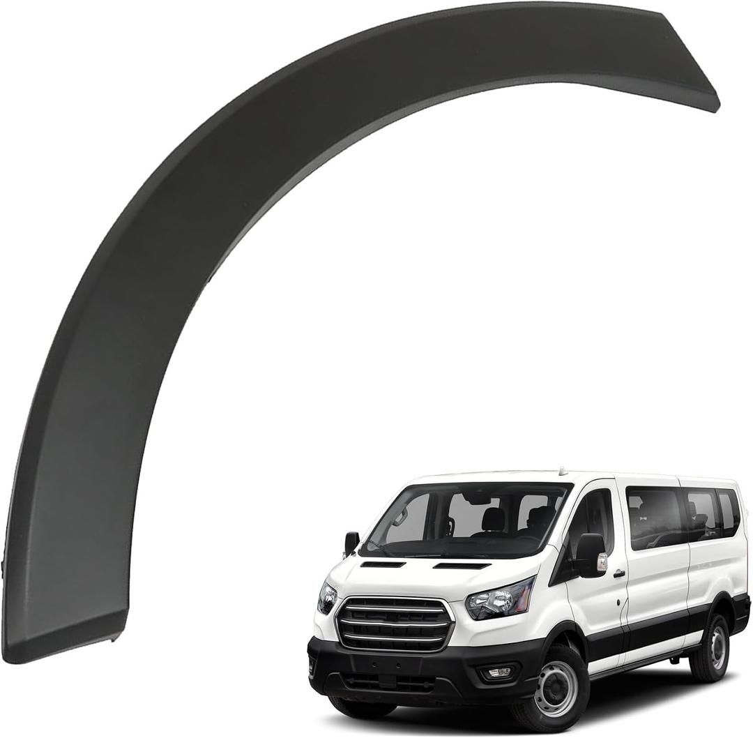 Black Front Driver Side Wheel Arch Trim Flare Molding Plastic Replacement for 2015-2023 Transit 150 250 350 BK3Z61278L01BC FO1290134