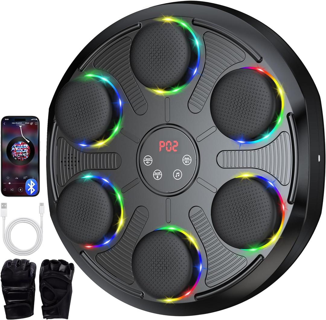Music Boxing Machine for Adults Teen- Smart Rhythm Sync, 12 Preset Modes, 12 Speeds, Fun Boxing Game Equipment Music Punching Machine for Teen, Women, Men (Standard)