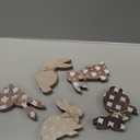 6 Pcs Easter Table Decorations Wooden Bunny Tiered Tray Decor Stand Signs Easter Bunny Tabletop Centerpiece with Rope Farmhouse Rabbit Decorations for Spring Party Home Office(Cute)