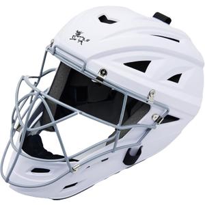 Baseball Catchers Helmet Matte (Large 7-71/2 inch) (White) Baseball Catchers Helmet Matte (Large 7-71/2 inch) (White)