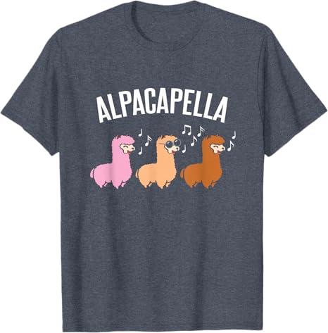 Alpacapella Cute woolly Acapella Alpaca Musician T-Shirt M