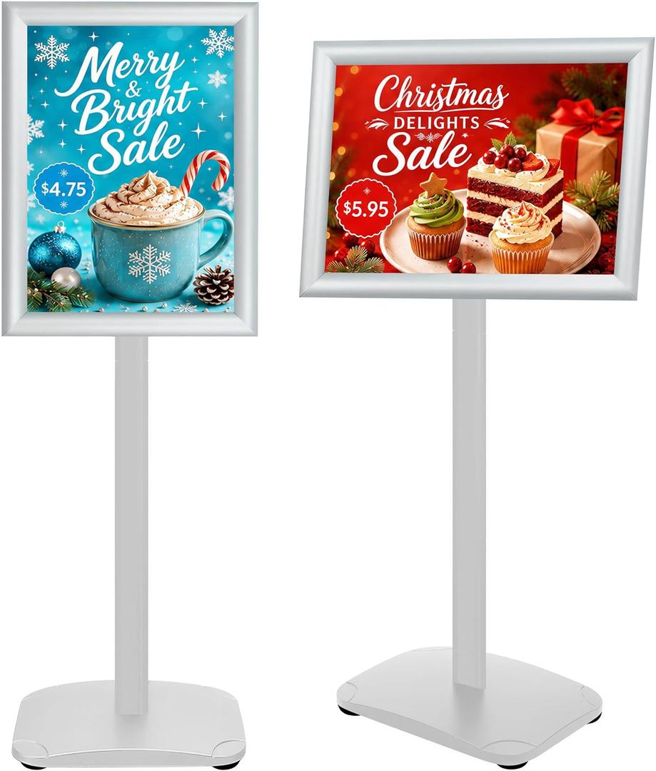Pedestal Sign Holder Stand 11"x17", Heavy Duty Standing Sign Holder