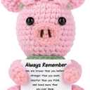 JoycuFF Teen Gifts Trendy Stuff, Christmas Valentines Day Birthday Gifts for Teens Teenage Positive Emotional Support Handmade Crochet Pink Pig Present