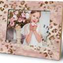 WHCHJ Trendy Pink Leopard 5x7 Picture Frame, Cheetah Room Print decor, Preppy Cheetah Photo Frame, Funky Girly Y2k Aesthetic Wood Frames for Wall or Tabletop Display