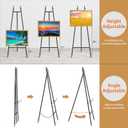 Adjustable Heavy Duty Easel Stand for Mirror,Iron Floor Easel Stand for Wedding Sign,47'' Metal Easel Display Stand(Black)