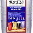 New Star Foodservice Restaurant-Grade Polycarbonate Beverage Tumblers, 12 oz, Clear, Set of 12