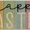 Artoid Mode Stripes Happy Easter Doormat, Home Decor Low-Profile Switch Rug Door Mat Floor Mat for Indoor Outdoor 17x47 Inch