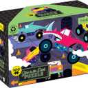 Mudpuppy Monster Trucks  100 Piece Glow in The Dark Jigsaw Puzzle with an Exciting Scene of Trucks and Cars Racing and Hidden Speedy Details in The Dark