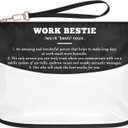 Funny Coworker Gift for Women Best Friend Friendship Gifts Makeup Bag Work Friend Gift PVC Cosmetic Bag Birthday Retirement Farewell Gifts for Coworker Bestie Leaving Present Zipper Toiletry Pouch