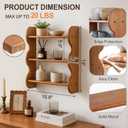 Floating Shelves For Wall - 100% Solid Wood Wall Shelf 3-Tier, Vintage Shelf Wall Mounted Storage Rack, Farmhouse Decor Hanging Shelf For Decor Kitchen, Dining Room, Living Room,Bedroom -Light Walnut, 19"L x 15.5"W x 4.8"H