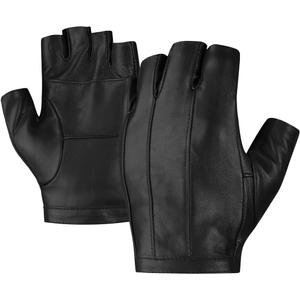 Harssidanzar Driving Gloves for Men,Unlined Fingerless Half Finger Leather Driving Cosplay Costume Gloves KM049US (Medium, Black)