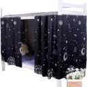 Dorm Bottom Bunk Bed Curtains Privacy Curtains 350g Dustproof Breathable Single Bed Blackout Curtains Panels Privacy Underbed Loft Bed Canopy Tent Curtain Shading Drapes for Dorm College Home 2 panels