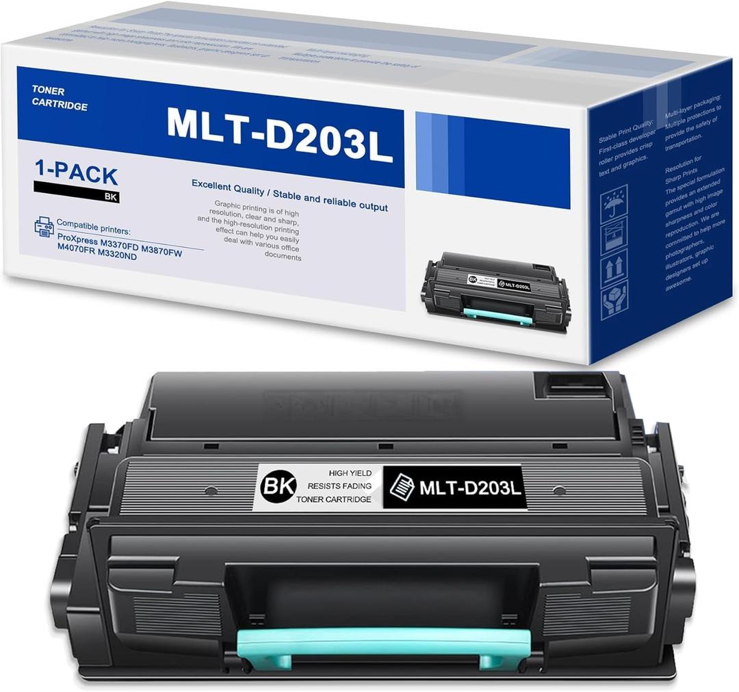 MLT-D203L D203L High Yield Black Toner Cartridge Replacement for Samsung MLT-D203L 203L Toner to use with ProXpress M3320ND M3820DW M4020ND M3870FW M4070FR M4072 Printer Toner (1 Pack)
