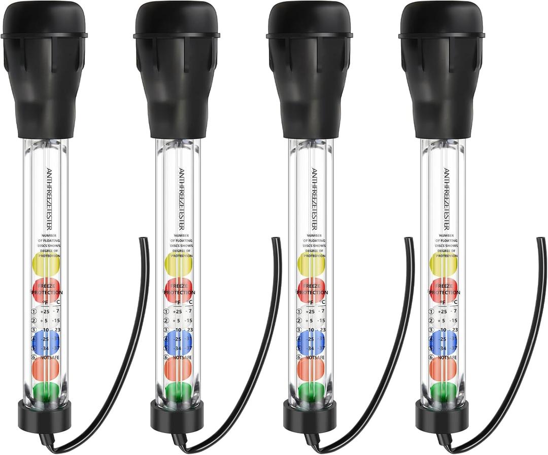 4 Pcs Antifreeze Coolant Tester Exhaust Gas Coolant Tester for Car Automotive Engine Devices