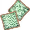 Tommy Bahama Pack of 2 Premium Water-Resistant 18" x 18" Indoor/Outdoor Decorative Pillows with Inserts  Perfect for Patio Furniture, Poolside, and Outdoor Lounging (Chevron Green)