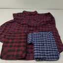 Real Essentials 3 Pack: Men's Long-Sleeve Flannel Button Down Plaid Casual Shirt, 4XL