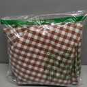 MooMee Gingham Duvet Cover Set 100% Washed Cotton Linen Like Textured Breathable Durable Soft Comfy Modern Checkered Design (Dark Orange Gingham, Queen 90"x90")