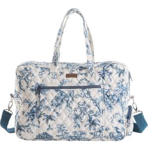 Maison d' Hermine Weekender Bags for Women Cotton Quilted Duffel Overnight Luggage Weekend Bag for Men Gym Gifts Travel (02 - Bonobo - Blue)