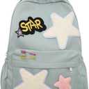 2026 Preppy Backpack Trendy Y2K Stars Backpack Cute Aesthetic College Laptop Backpack Casual Daypack Y2k Accessories (Green,One Size)