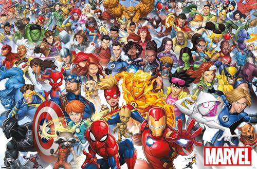 Marvel Comics The Marvel Lineup 2023 Wall Poster, 34L" x 22.4W", Unframed Version 2 pieces