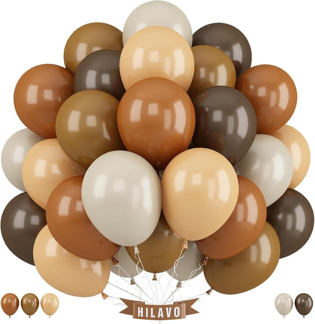 Brown Balloons Set 12 Inch Retro Brown Khaki Cream Balloons 35 Pcs Mocha Cocoa Coffee Sand White Apricot Beige Nude Balloon for Neutral Bear Bridal Baby Shower Birthday Party Decorations