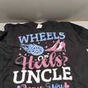 Gender Reveal Party Wheels Or Heels Pink Or Blue Uncle T-Shirt, XL