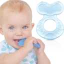 2 x Nuby Silicone Teethe-EEZ Teether with Bristles, Includes Hygienic Case, Blue