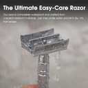 Keropy Double Edge Safety Razor, Single Blade razor for Men & Women, Shaving Razor with 10 Razor Blade, Metal Razor - Silver
