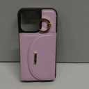 Keallce Wallet Case for iPhone 15 Pro Max 6.7'', Flip Case with Card Slots, Ring Holder Kickstand, PU Leather Protective Folio Cover for Women, Purple