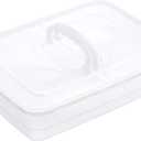 Pizza Dough Proofing Box, 14 x 10.3Inch Large Capacity Container, Fits 4-6 Dough Balls, Household Tray With Carry Handle