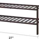viewcare 2-Tier Shoe Rack for Entryway, Bamboo Shoe Rack for Closet, Free Standing Shoe Racks for Indoor Outdoor, Stackable Shoe Shelf Storage Organizer for Hallway Closet
