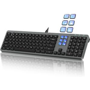 Wired Keyboard with Mini Control Deck (6 LCD Keys)
