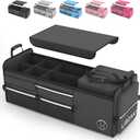LIBZAKI Oversize 4 in 1 Car Trunk Storage Organizer, Multi Compartment Collapsible Trunk Storage Box with Cooler Bag for Car Truck SUV-Black