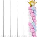 RUBFAC Balloon Stand for Floor Set of 4, 6.6ft Adjustable Height Balloon Column Kit for Floor with Metal Telescopic Pillar for Baby Shower Birthday Party Graduation Wedding Decoration