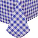 Heavy Duty Vinyl Tablecloth with Flannel Backing Waterproof Oil-Proof Plastic Table Cloth Stain-Resistant Wipeable Rectangle or Square Table Cover for Indoor and Outdoor (Blue Checkered, 60x84 Inch)
