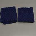 Artoid Mode 2 Pcs Navy Blue 3D Diamond Grid Jacquard Hand Towels for Bathroom, 100% Cotton Soft Absorbent Bathroom Decor Towels, 13.7 x 29.5 Inch